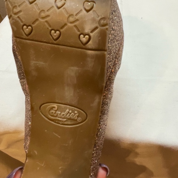 Gold Glitter Slingback Platform Heels - Picture 15 of 15